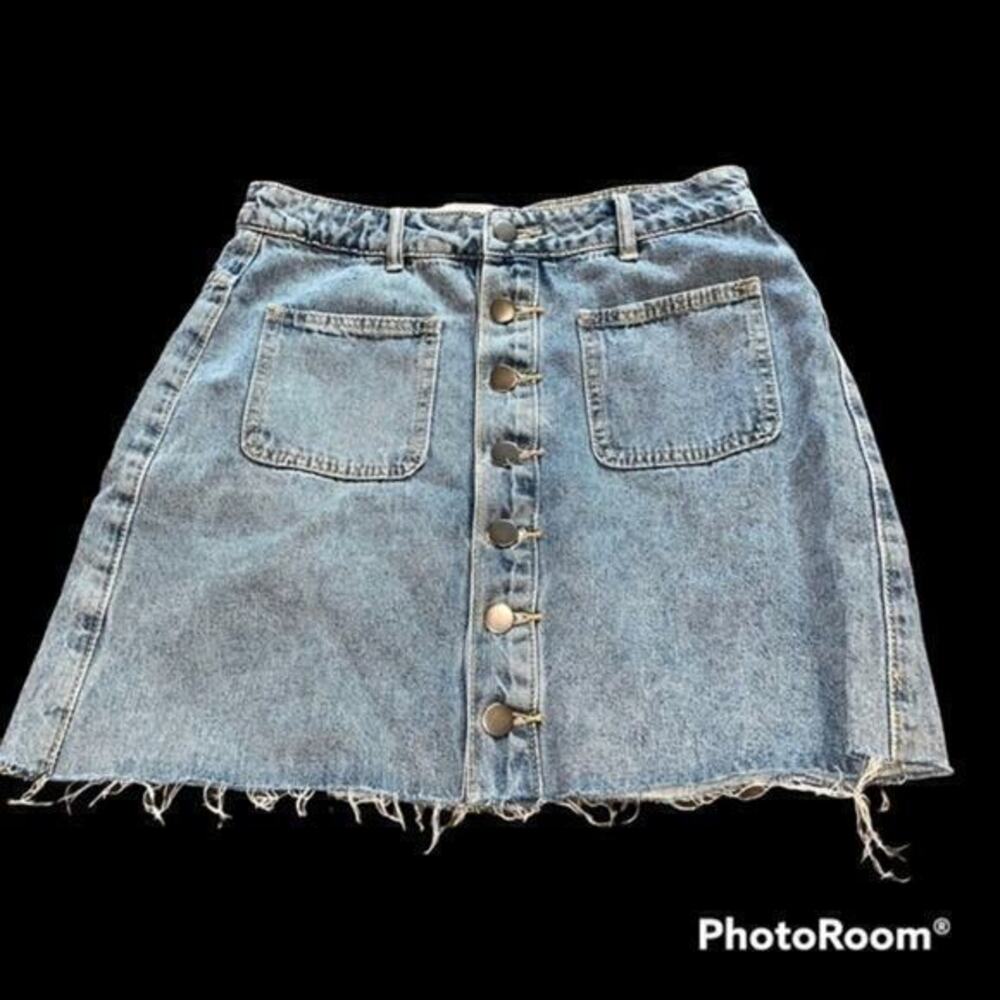 Newbury Kustom denim button up jean skirt